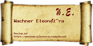 Wachner Eleonóra névjegykártya