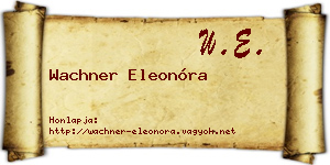 Wachner Eleonóra névjegykártya